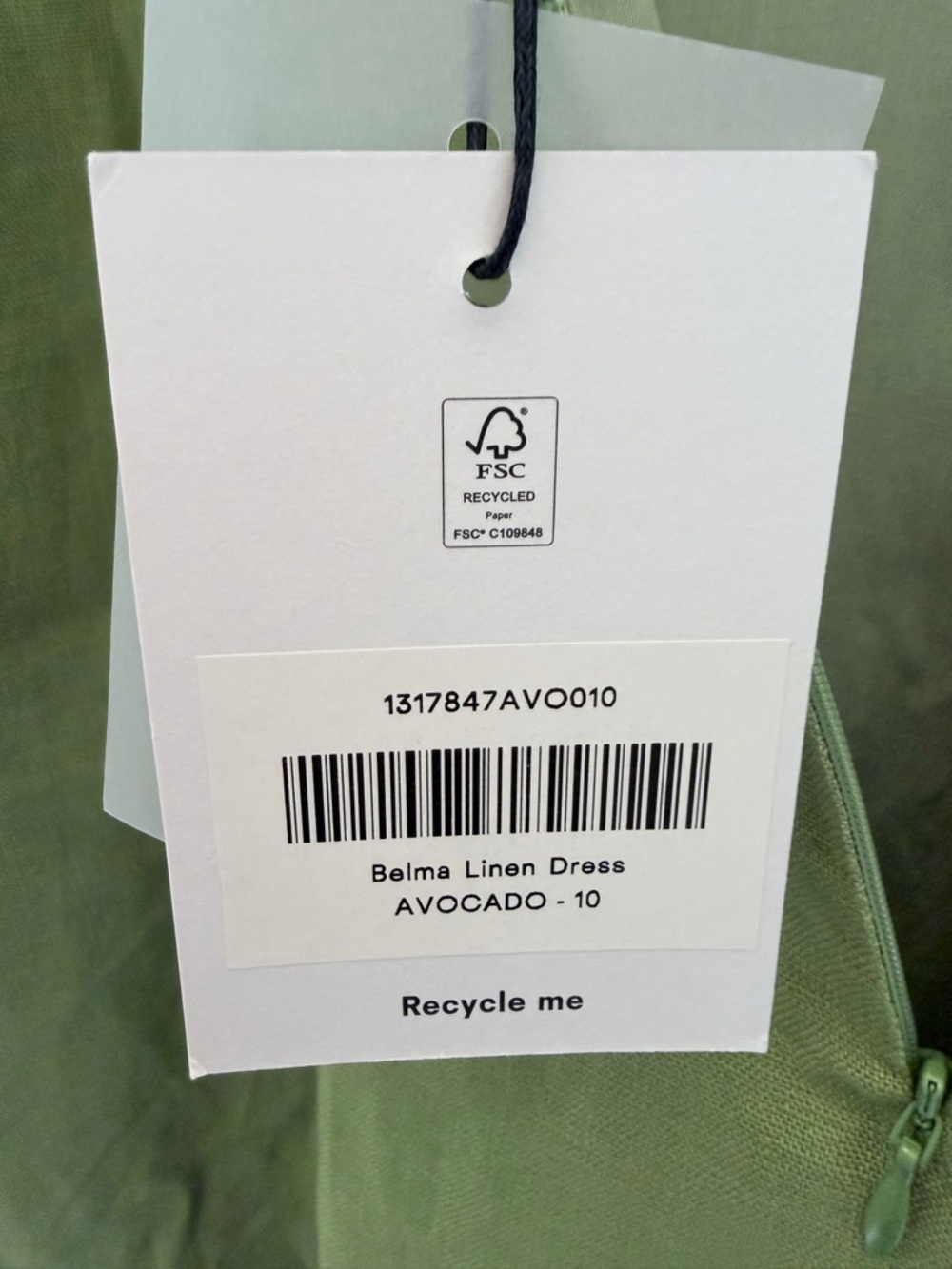 Reformation Belma Avocado Green Cutout Linen Mini Dress - Picture 9 of 10